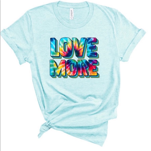 “Love More” Tye Dye Bella Canvas Graphic Tee - Picture 2 of 2